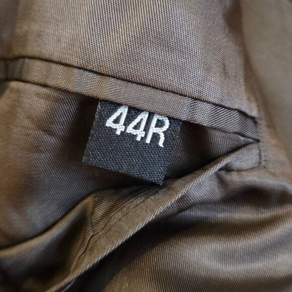 Vintage Claiborne Men's Blazer Sport Coat 44R Dusty Brown 3 Button 1990s Suit - Picture 10 of 13